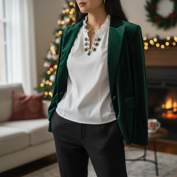 Talbots Tops - RSVP BY TALBOTS POPLIN PINEAPPLE-EMBELLISHED SHELL 1X